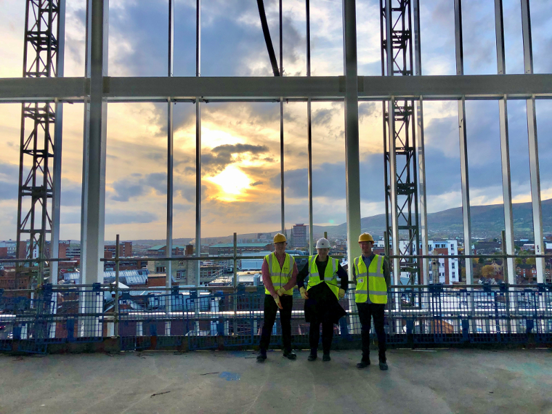 Students visit new Ulster University Belfast Campus Site